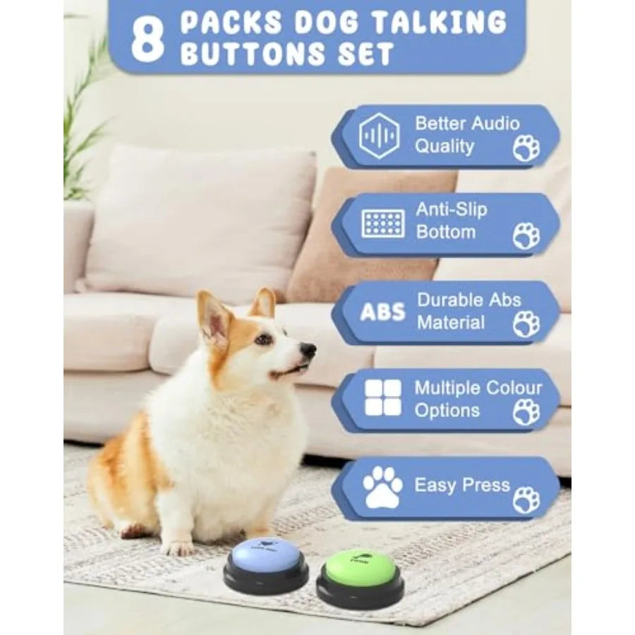 Dog Talking Button Set 8 Buttons Recordable Voice Training Aid