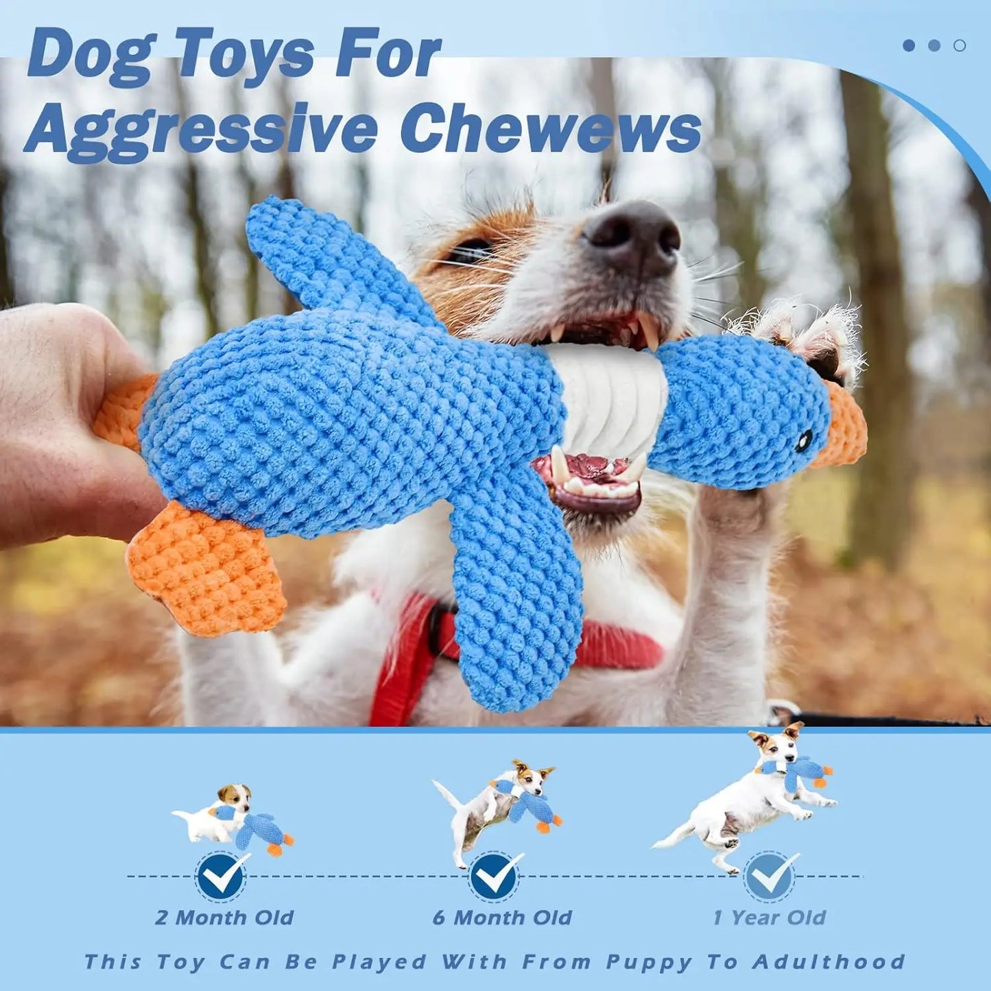 Goose Indestructible Dog Chew Toy for Aggressive Chewers