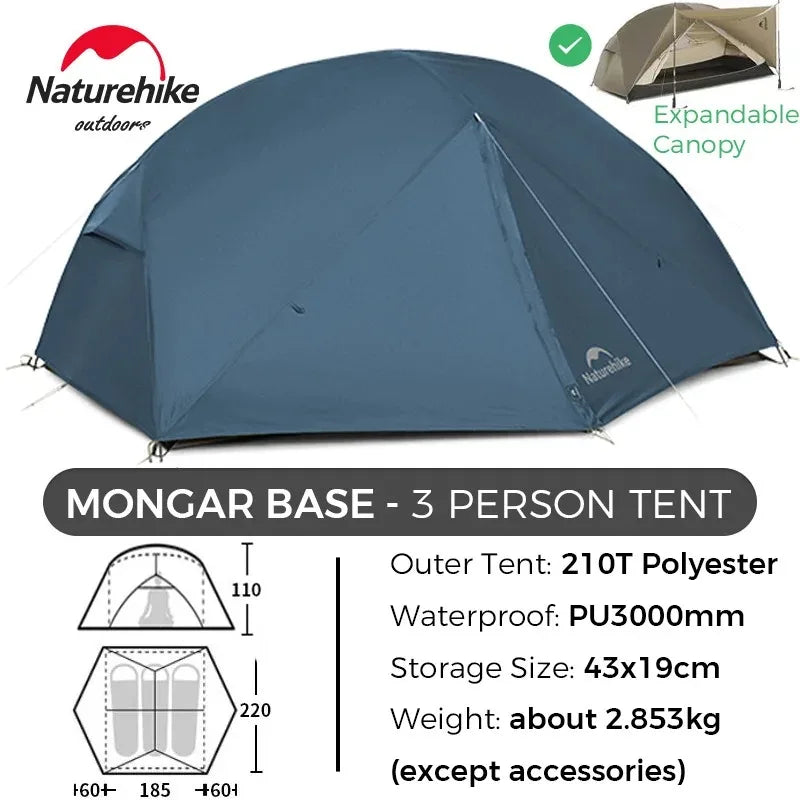 Naturehike Mongar BASE Camping Tent For 2 To 3 People