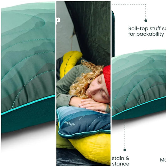 The Adjustable Camp Pillow - Full Size Packable Outdoor and Travel Pillow, Two-Sided Temperature Control, 22' x 15', Fade