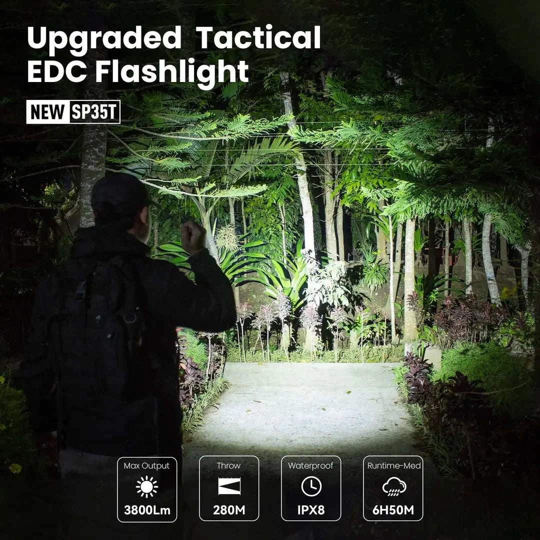 Sofirn SP35T 3800lm Tactical 21700 LED Flashlight USB C Rechargeable