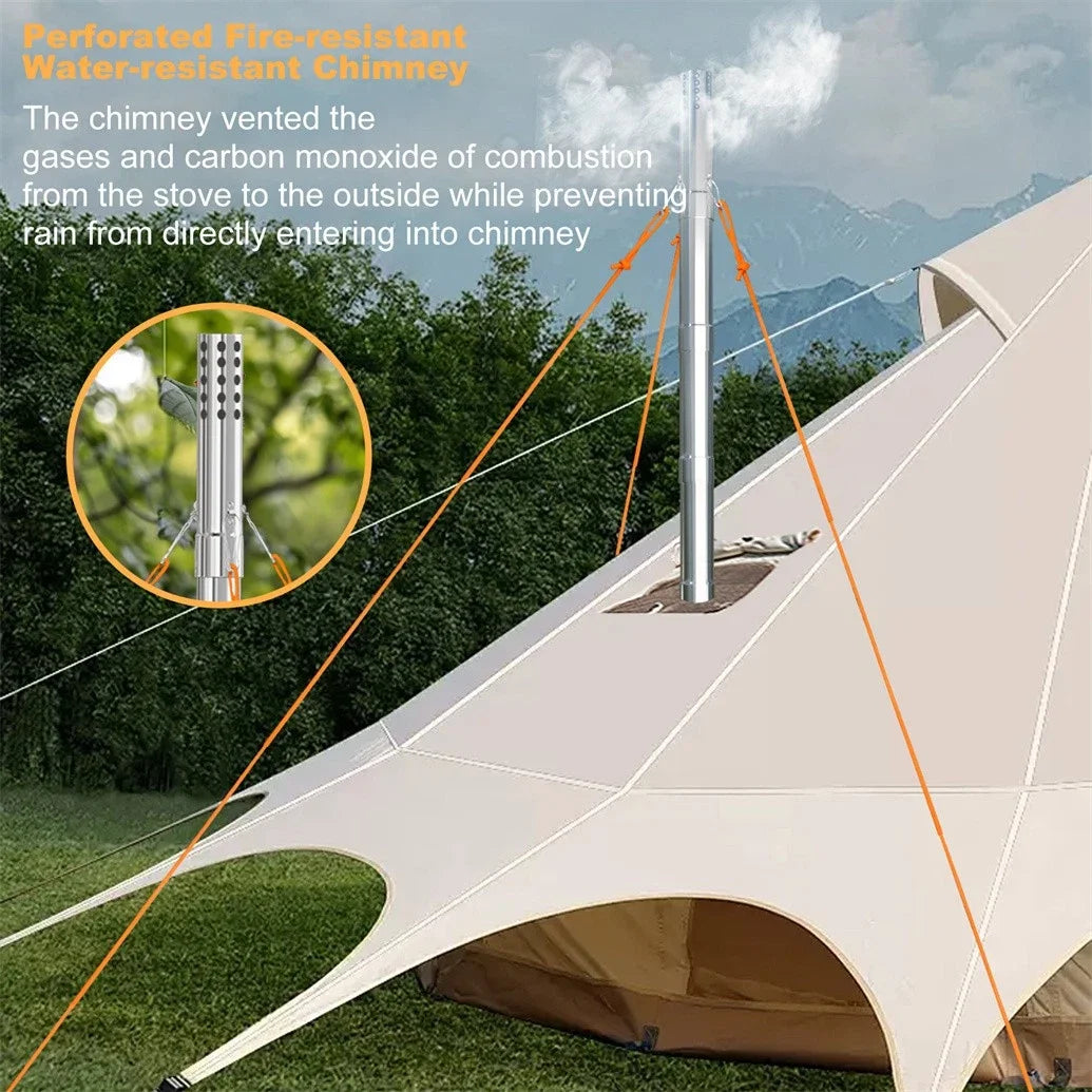 Hot Tent Wood Burning Stove Portable With Stainless Chimney Pipes
