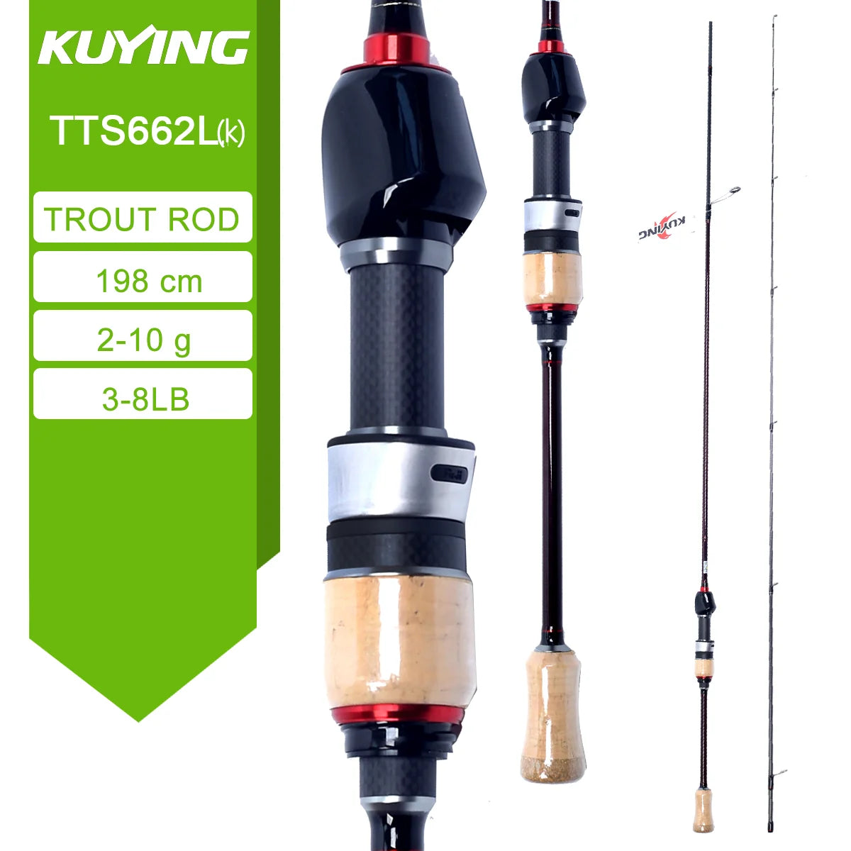 KUYING TETON Spinning Casting Rod For Fishing Lure Rods BFS Pole Carbon 0.8-8g 1-8lb FUJI Parts Baitcaster