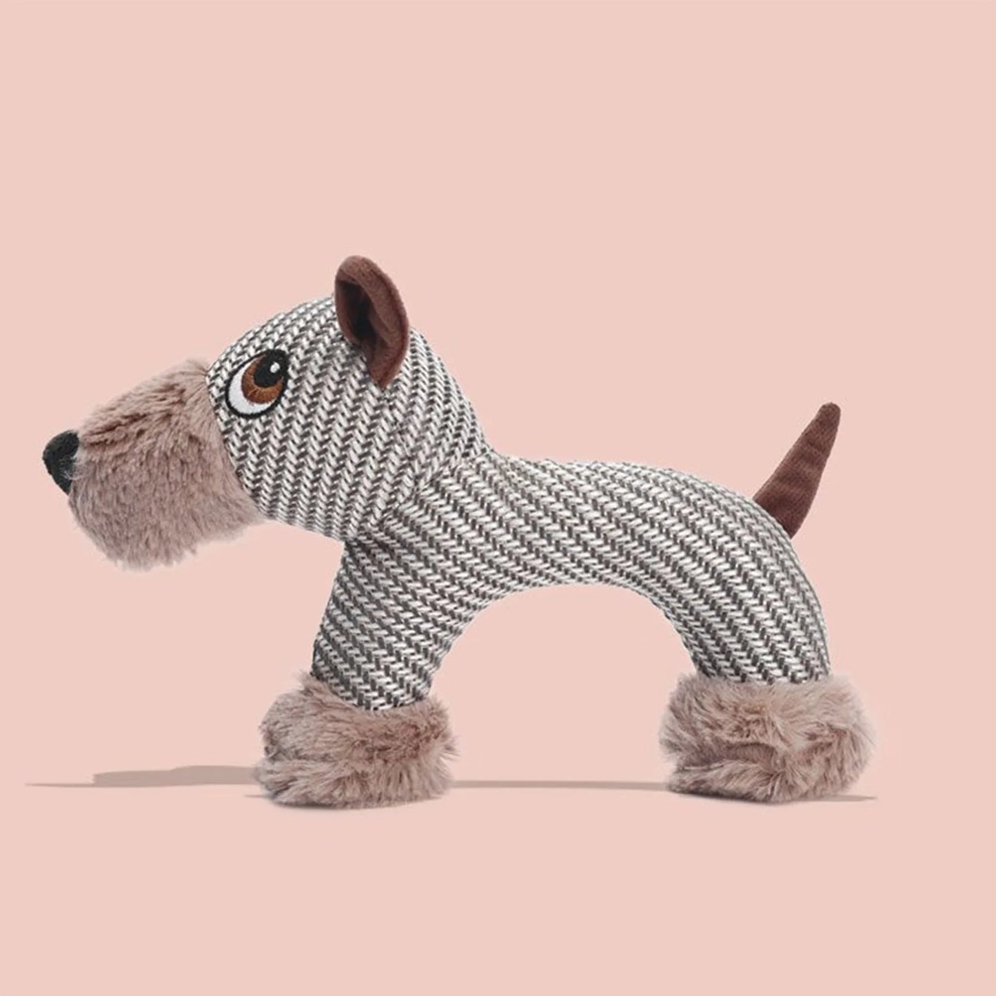 Interactive Squeaky Puppy Plush Dog Toy Cute Wear Resistant Material