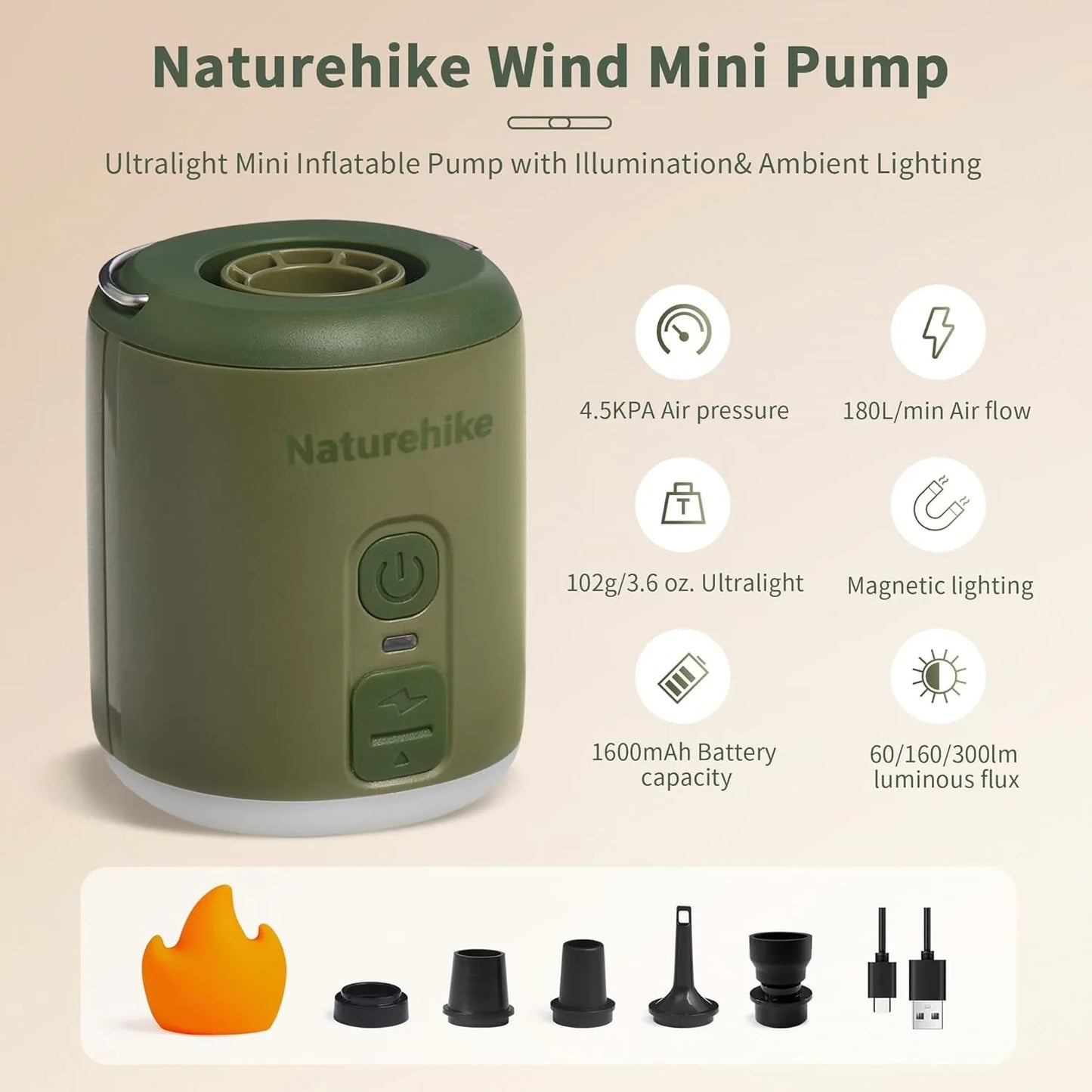 Naturehike Portable Multi Function Air Pump For Inflatable Mat