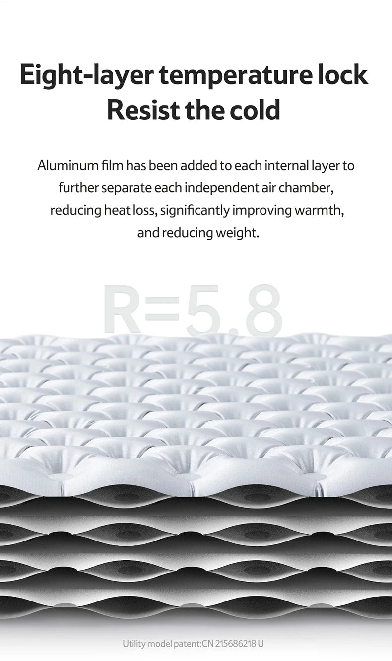 Naturehike Ultralight Inflatable Sleeping Pad R Value 5.8 Outdoor Camping