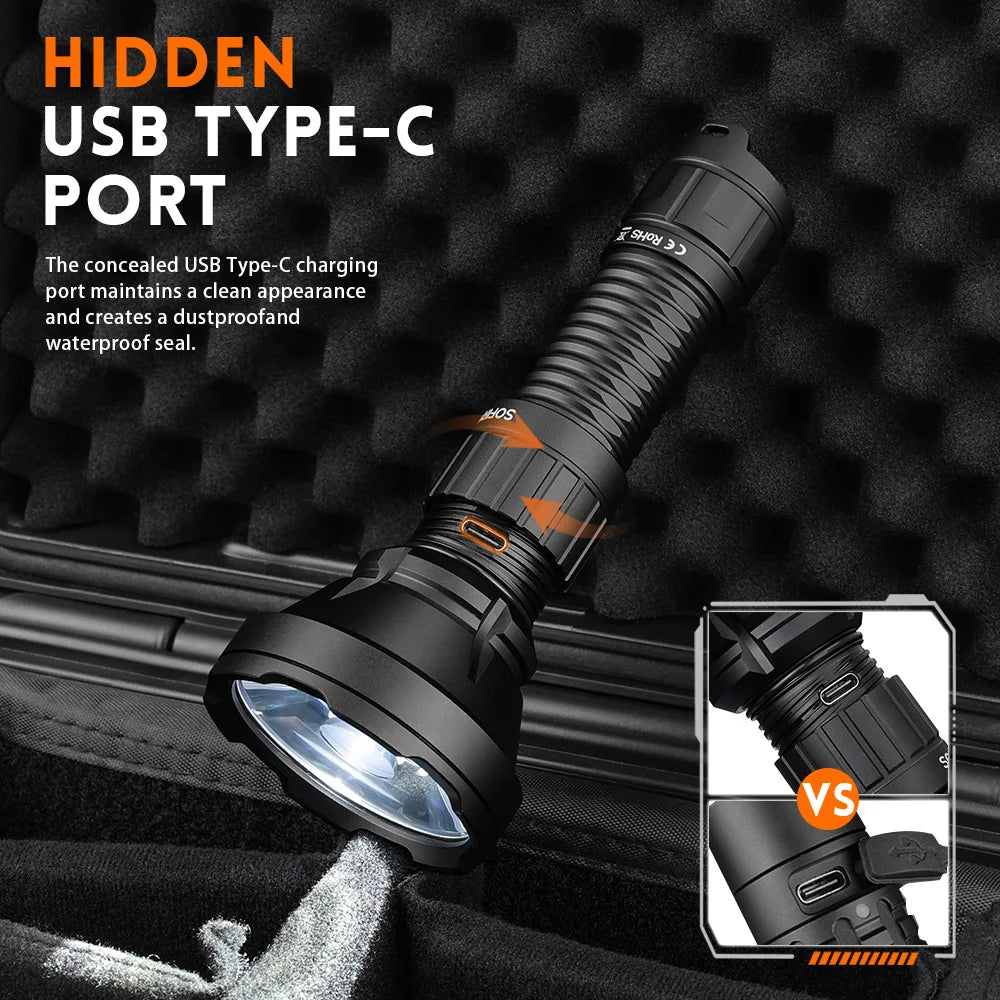 Sofirn SF26 21700 Tactical Flashlight 2000lm USB C Rechargeable