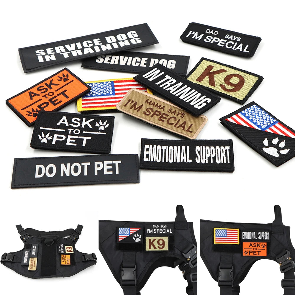 PETRAVEL Military Malinois Dog Harness Vest Set With Leash Patches