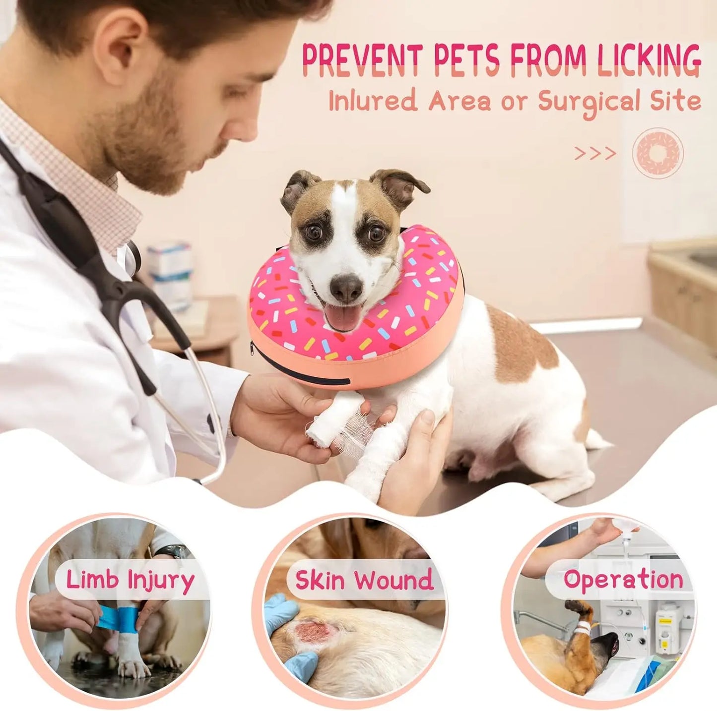 Soft Inflatable Dog Cone Collar For Post Surgery Recovery
