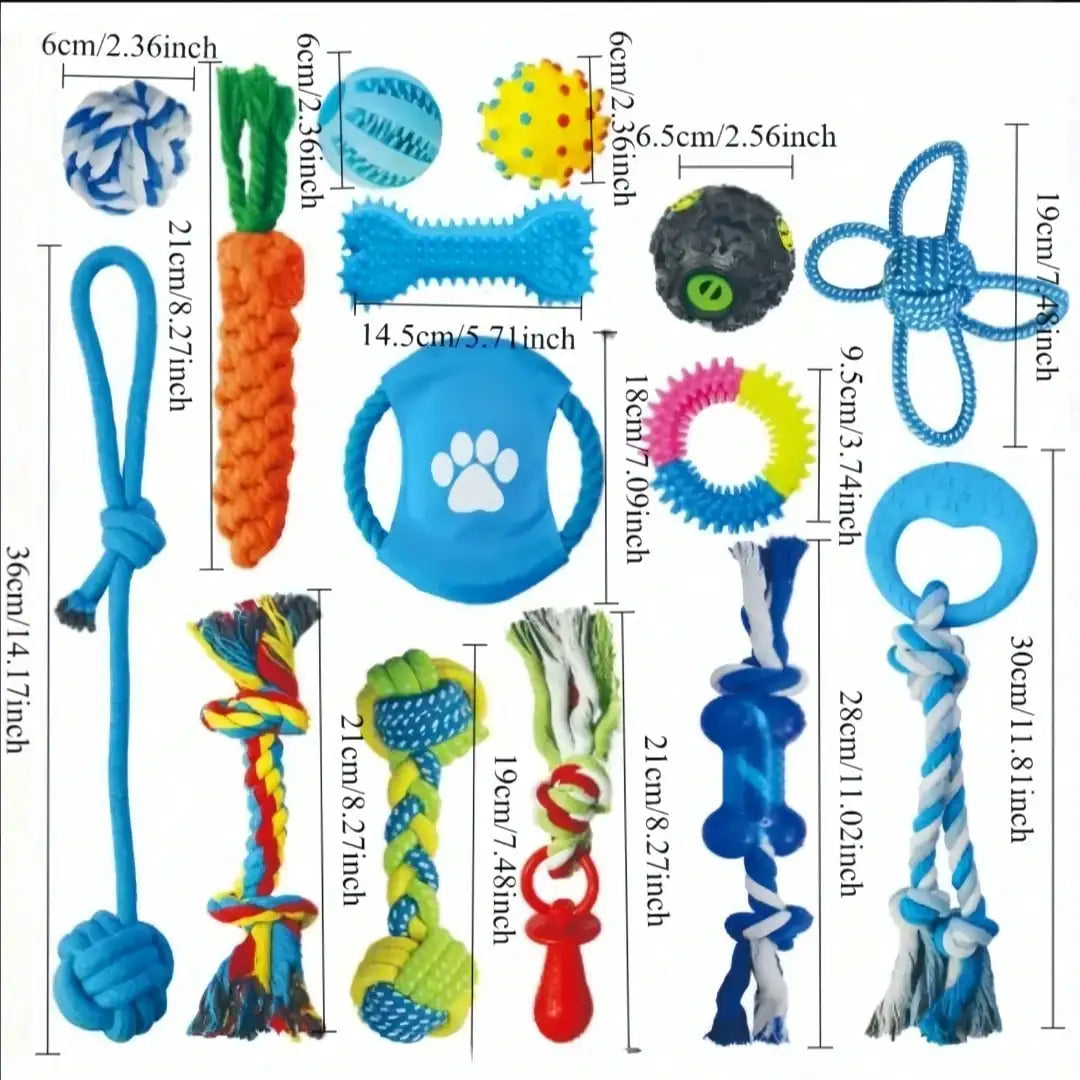 4 Piece Pet Toy Set Durable Dog Toys Ball Rope Puzzle Toys
