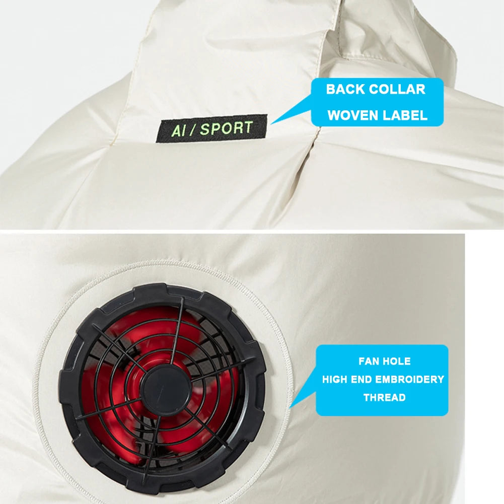 Wearable Cooling Vest With Air Conditioning Fan For Outdoor Summer