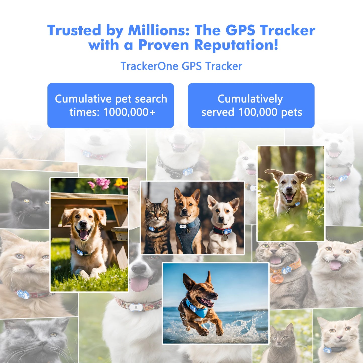WANWAYTECH GPS Pet Tracker Real Time Tracking For Dogs And Cats Unlimited Range