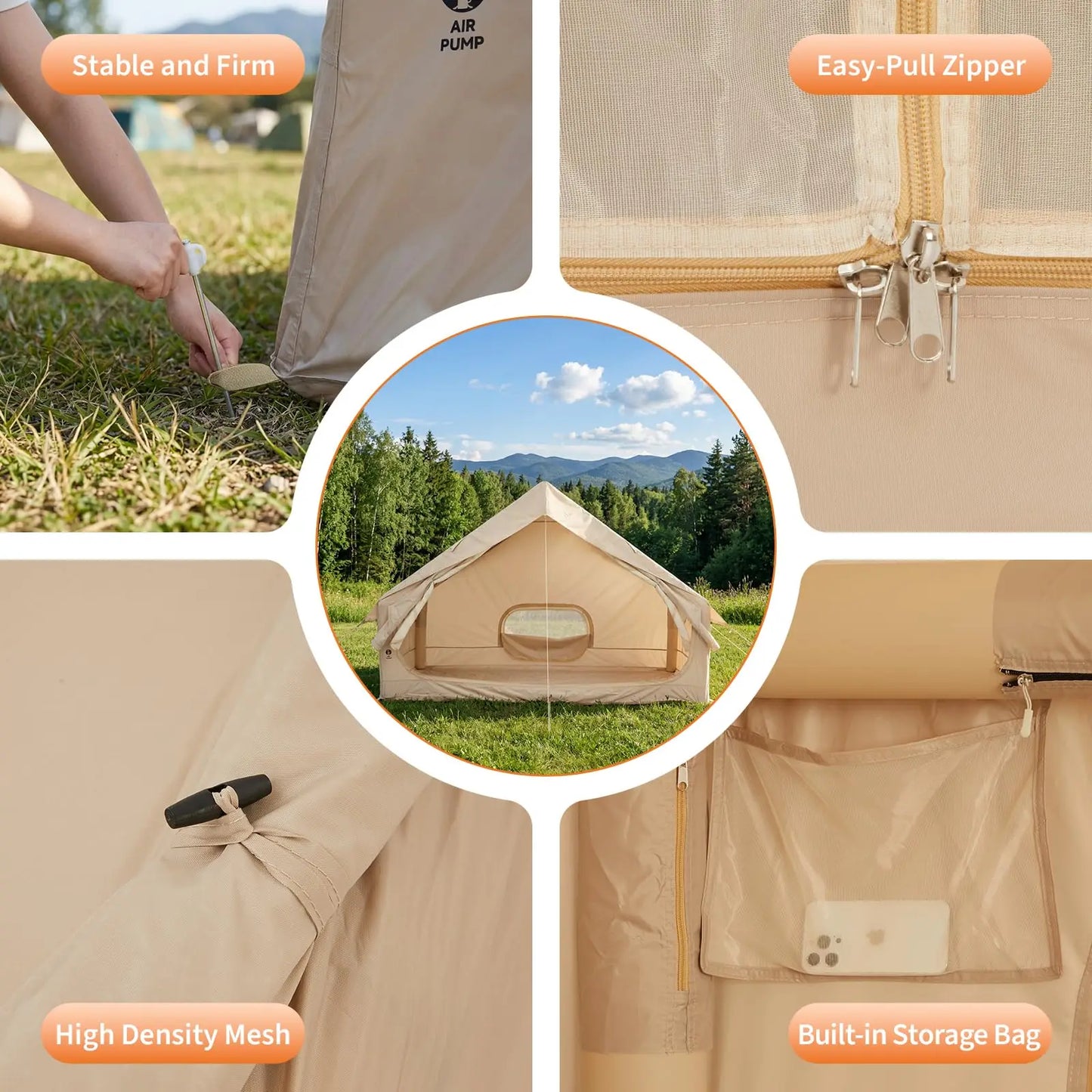 HiMISS Inflatable Camping Tent Spacious Family Outdoor Shelter