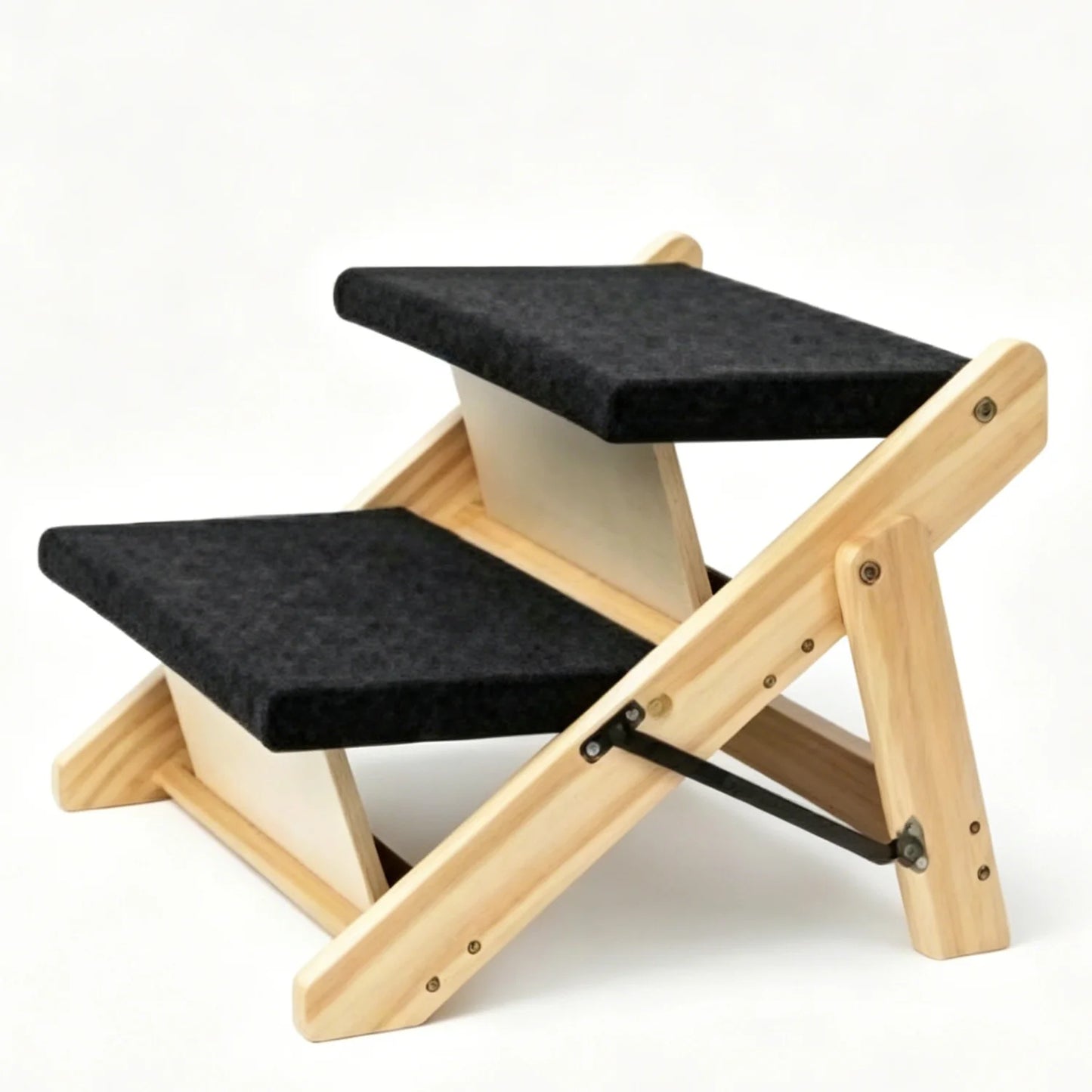 Wooden Portable Foldable Pet Stairs Ramp For Beds And Cars