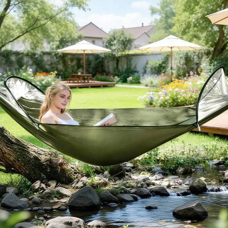 HM301 3-In-1 Camping Hammock With Pop-Up Mosquito Net