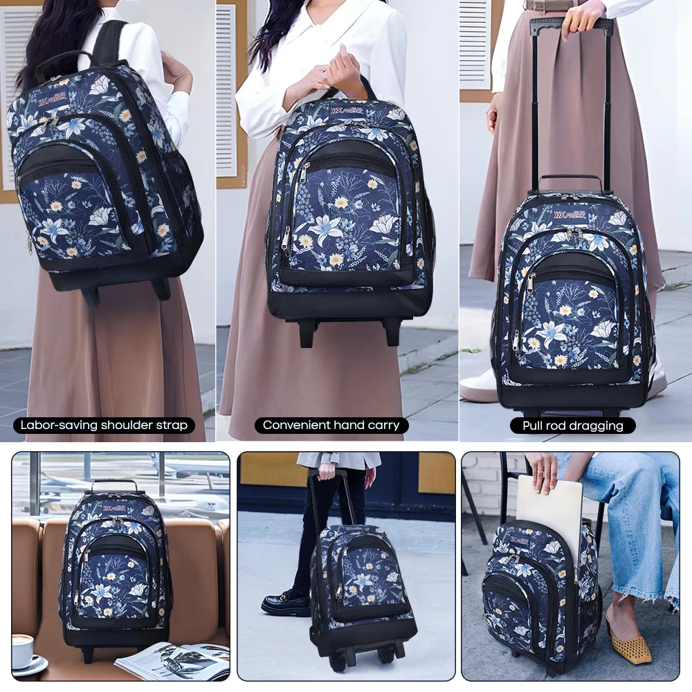 New York XPress Rolling Backpack With Wheels For Travel