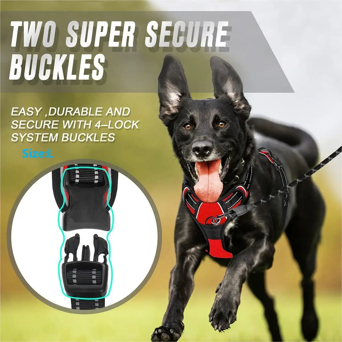 Reflective No Pull Dog Harness Front Clip Heavy Duty Handle