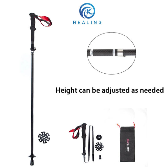 Super Light Telescopic Trekking Poles Portable Nordic Walking Sticks for Outdoor Camping Hiking Easy to Fold Alpenstock