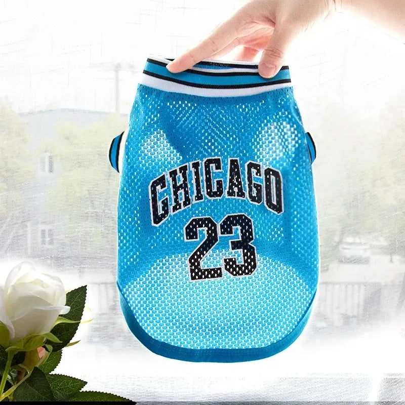 Dog Basketball Jersey Mesh Pet Clothes Breathable Sport Vest