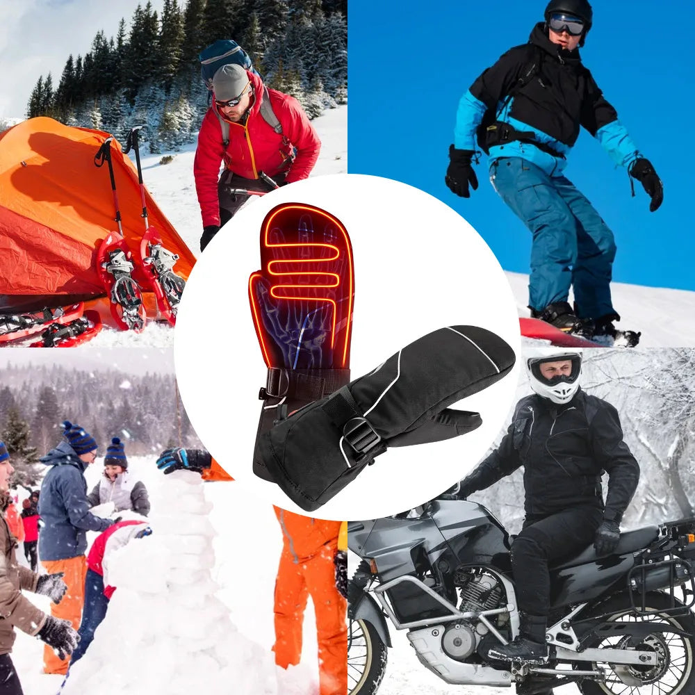 Snow Deer Electric Heated Gloves Thermal Waterproof Rechargeable For Winter