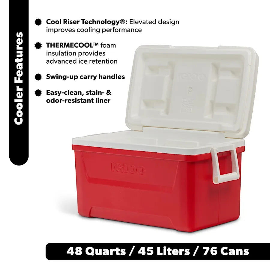 Hard Sided Ice Chest Cooler Durable Insulated Portable For Outdoors