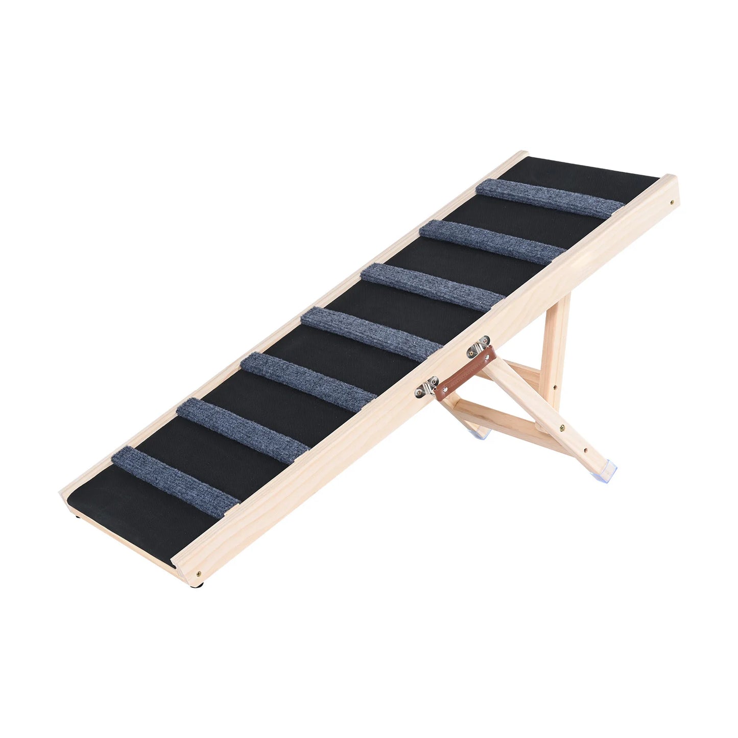 SucceBuy Folding Dog Ramp Anti Slip Adjustable Wooden Pet