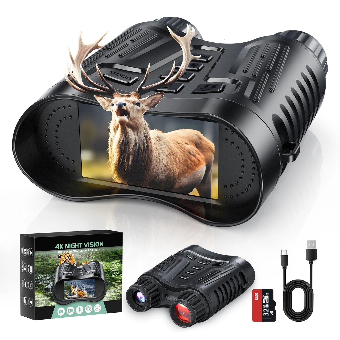 DIYIMIN Night Vision Binoculars 8x Digital Zoom HD 1080P