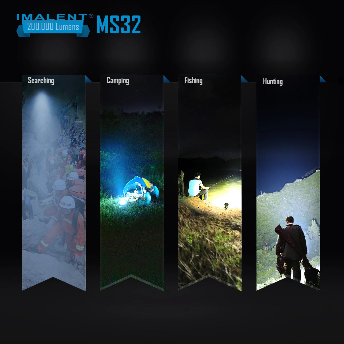 Imalent MS32 200000 Lumen Rechargeable Professional Searchlight LED Flashlight