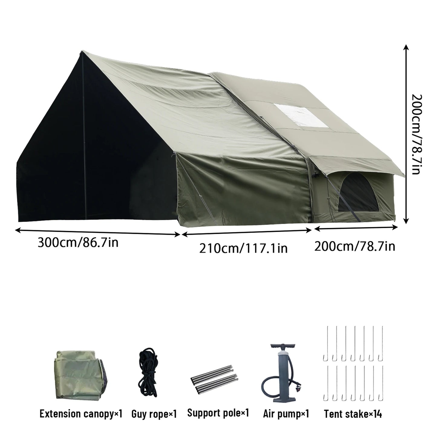 Pakicetus Inflatable Family Tent With Skylight And Quick Setup