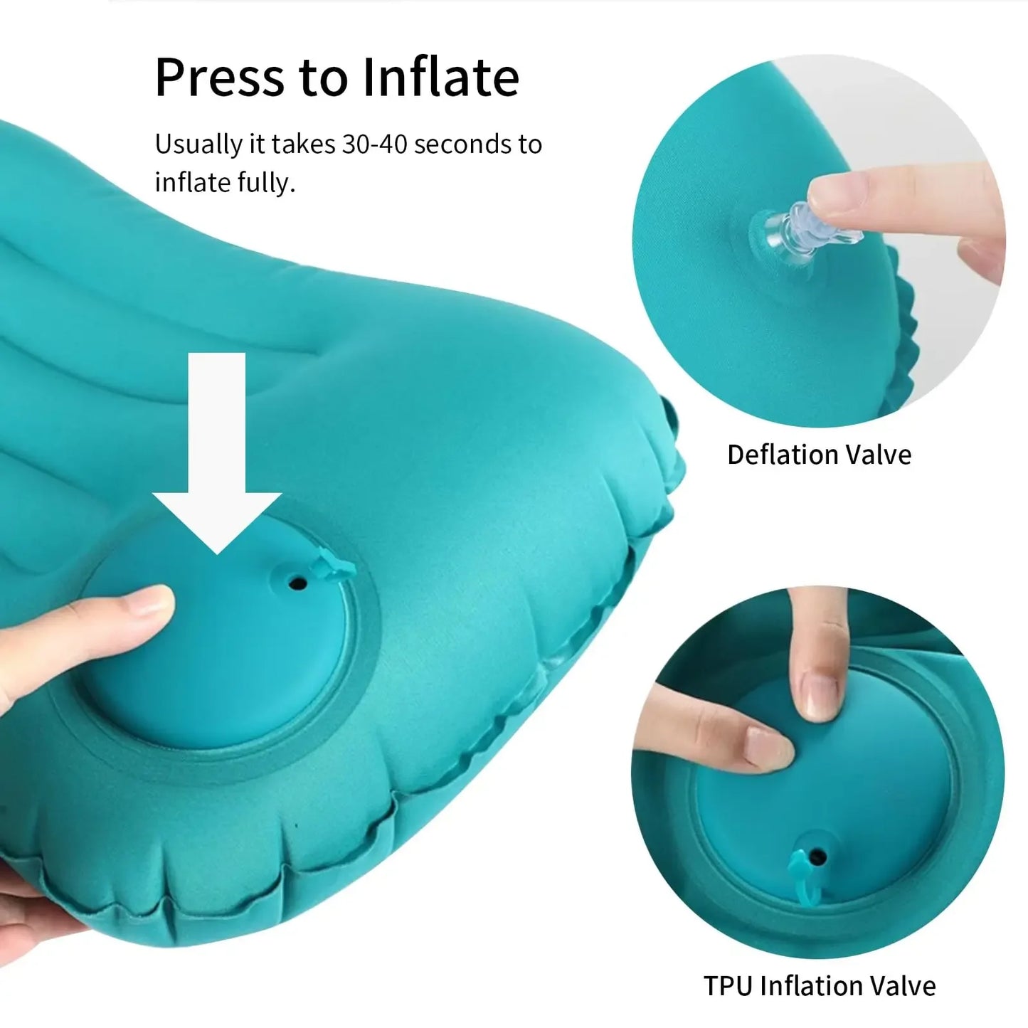 Portable Inflatable Pillow For Neck And Lumbar Support