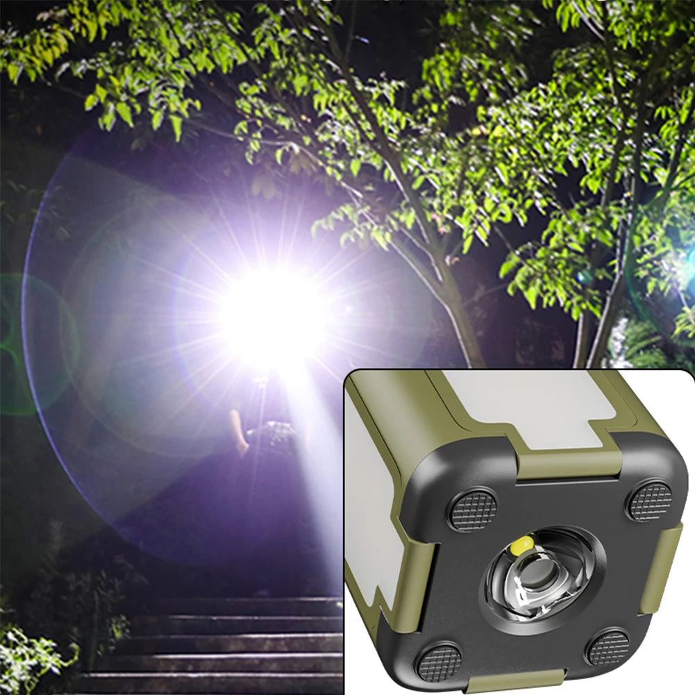 Solar Rechargeable Camping Lantern Foldable LED Light Waterproof Portable