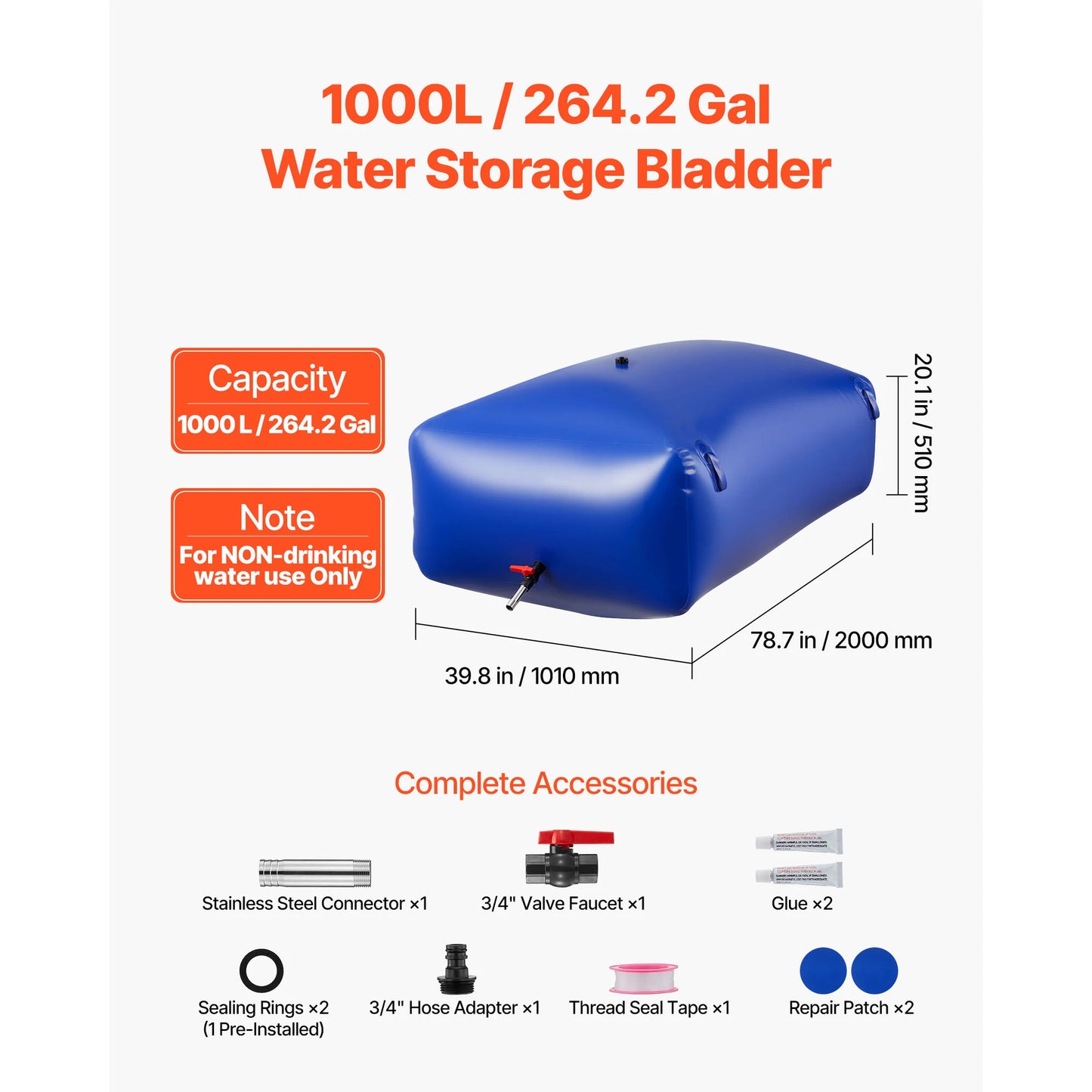 SucceBuy TPU Water Storage Bladder Portable Collapsible Bag For Camping