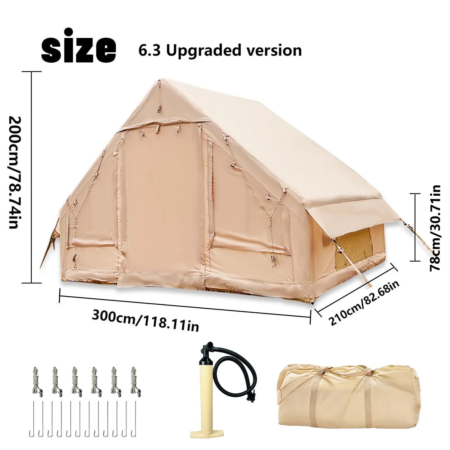 Pakicetus Inflatable Family Tent With Skylight And Quick Setup