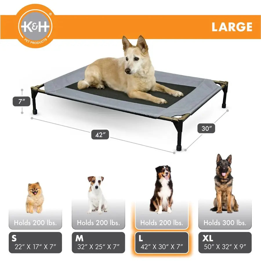 Outdoor Elevated Dog Cot Hammock Bed With Breathable Mesh Cover