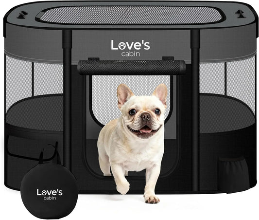 Portable Pet Playpen Tent Foldable Dog Crate Indoor Outdoor Use