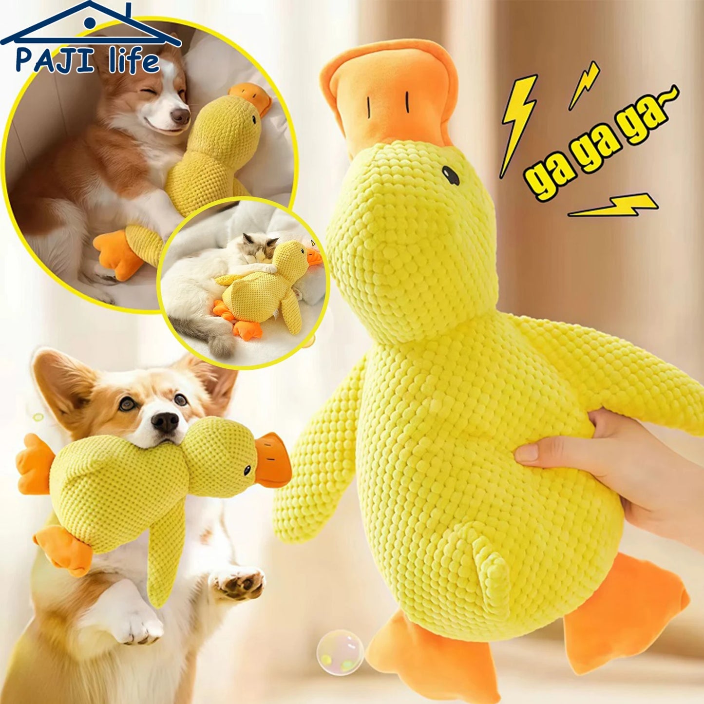 XMSJ Plush Duck Dog Toy With Quacking Sound
