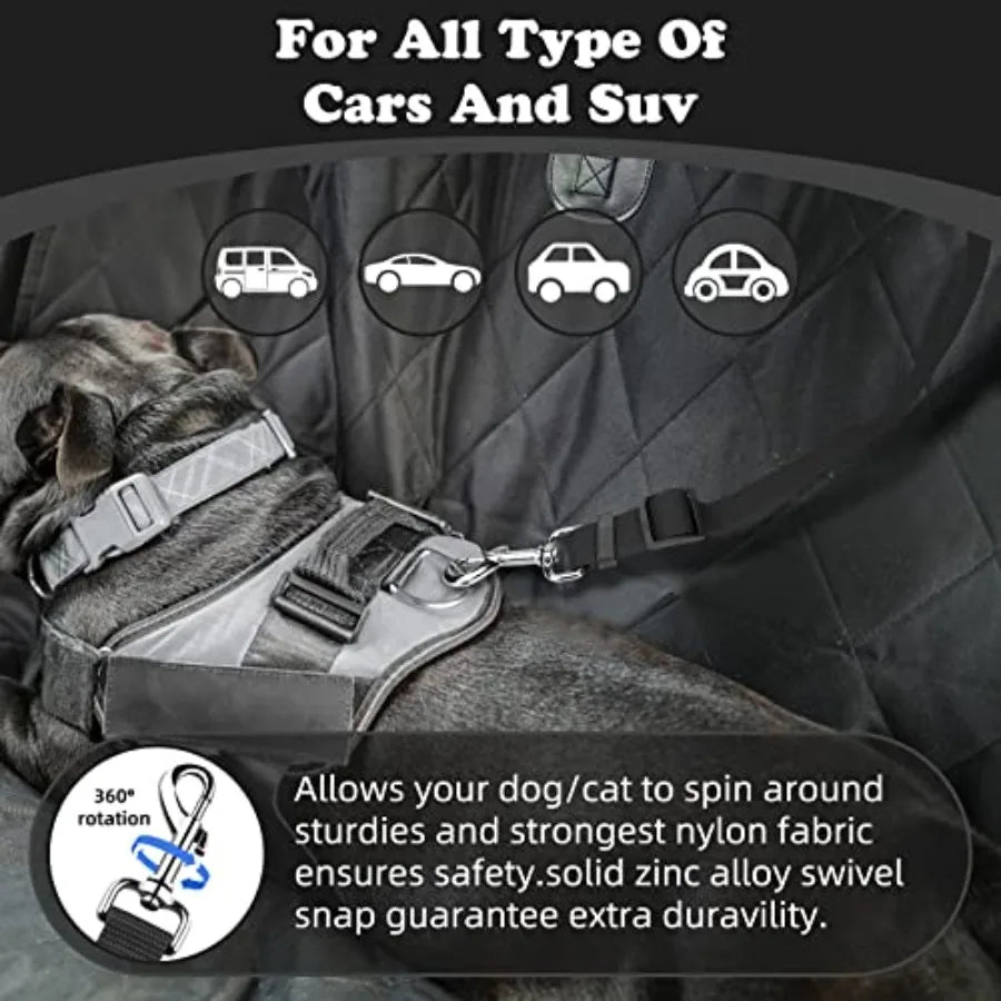 Dog Cat Safety Seat Belt Straps, Adjustable Nylon, Vehicle Restraints