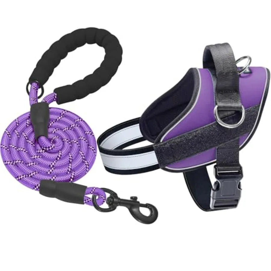 Essential No-Pull Dog Harness Reflective Vest With 3 Leash Clips