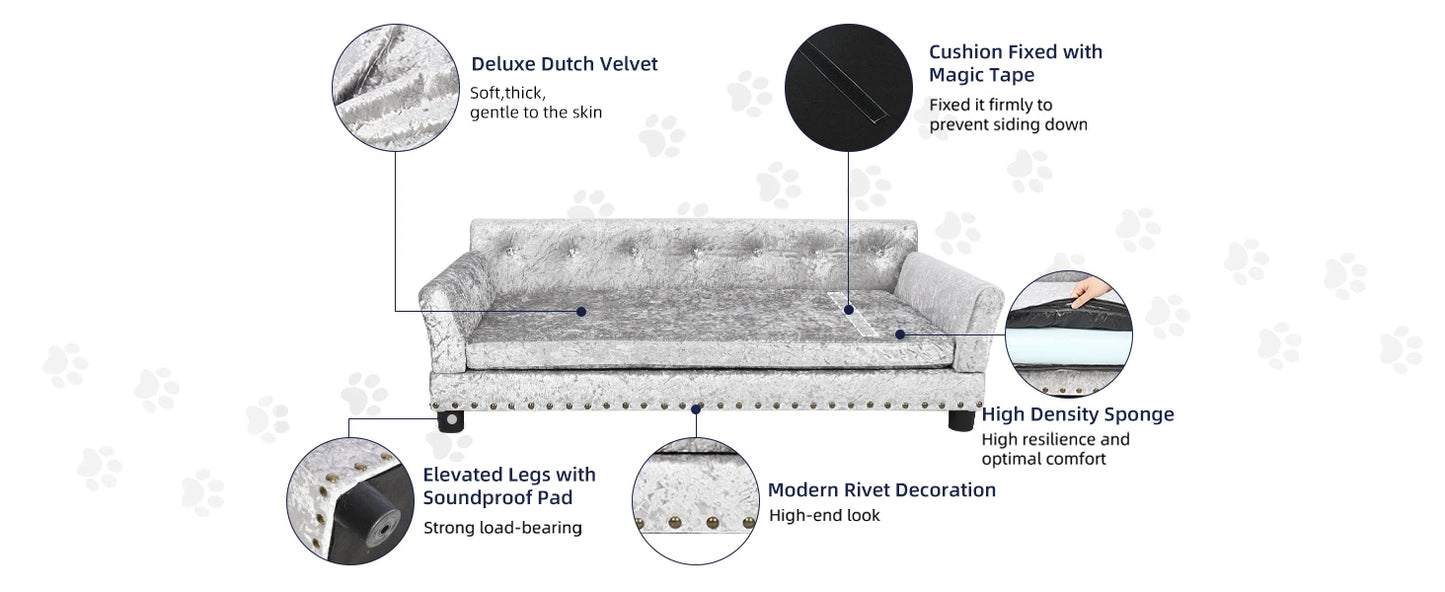 Borwart Luxury Heavy Duty Pet Sofa Bed With Removable Cover