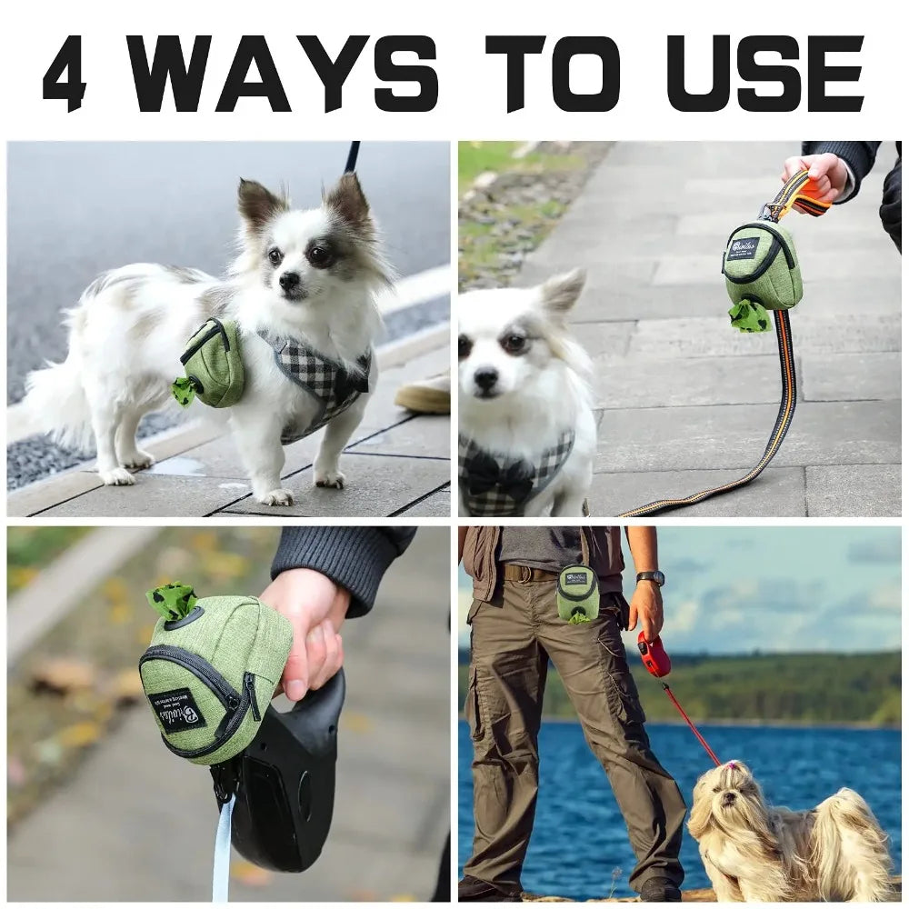 MOONBIFFY Portable Dog Training Treat Bag Dispenser Waist Pouch