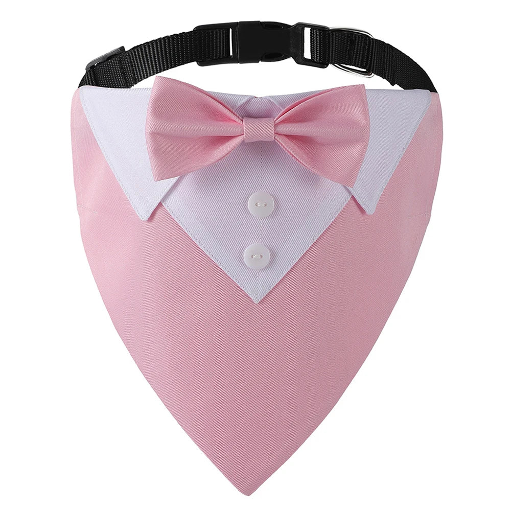 Sucado Bow Tie Dog Collar Tuxedo Bandana For Pets Wedding