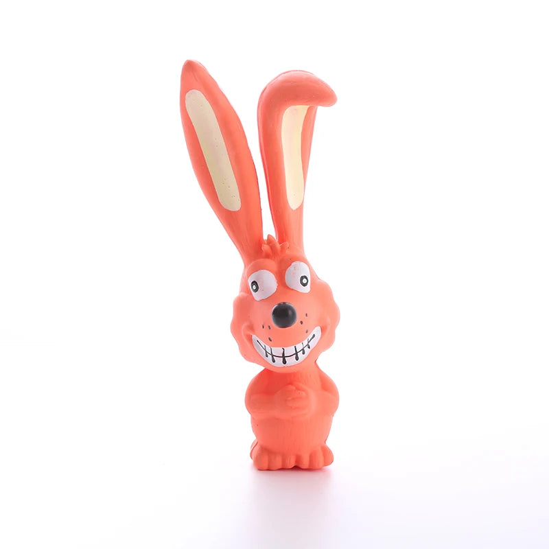 Naughty Rabbit Latex Dog Chew Toy Durable Rubber Squeaker