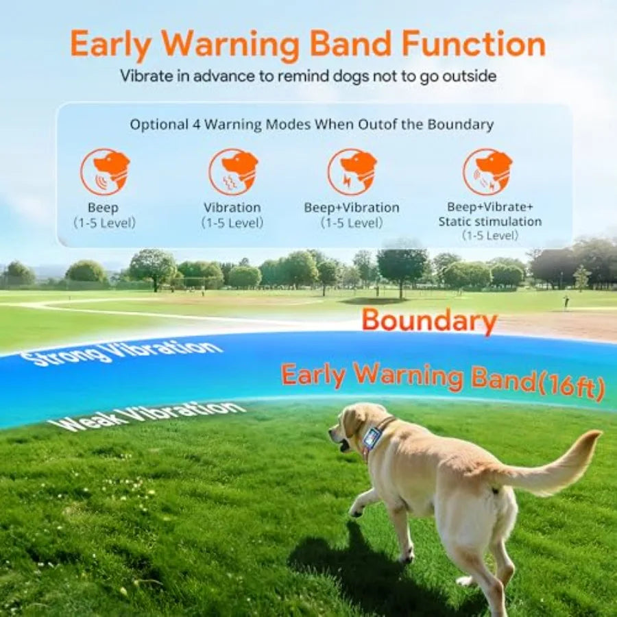 Outdoor GPS Dog Fence System With Waterproof Collar Beep Vibration