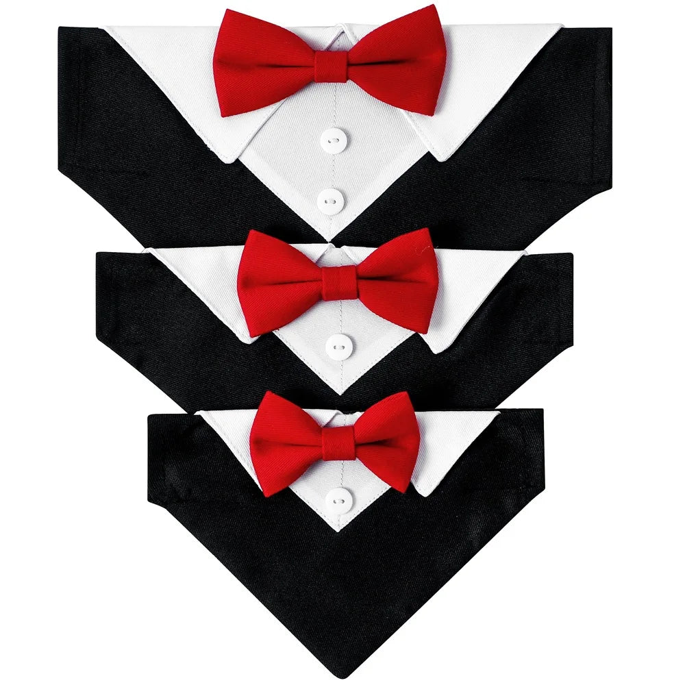 Sucado Bow Tie Dog Collar Tuxedo Bandana For Pets Wedding