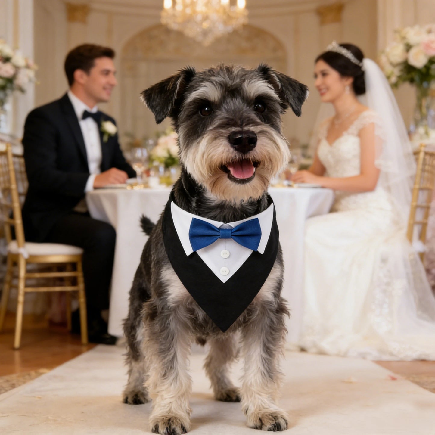 Sucado Bow Tie Dog Collar Tuxedo Bandana For Pets Wedding
