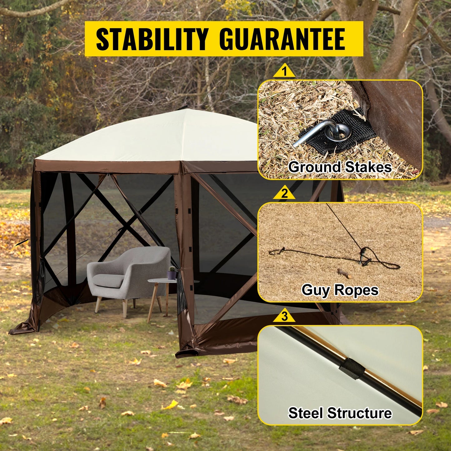 SucceBuy Pop Up Camping Gazebo Canopy Shelter