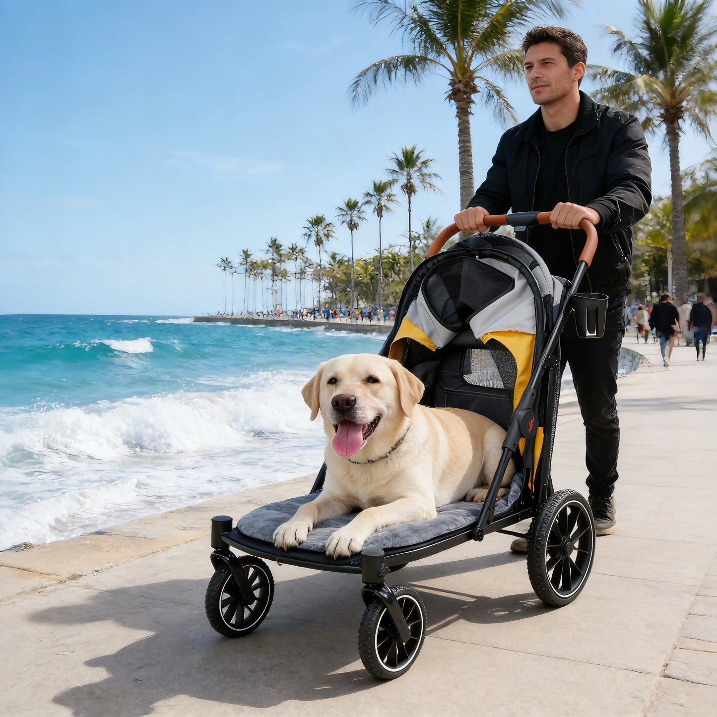 Foldable Pet Stroller for Dogs and Cats Travel in Comfort