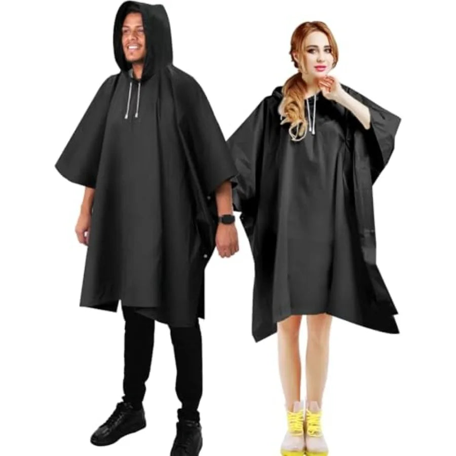 ANYOO Rain Ponchos for Adults Hooded Rain Jackets 2 Pack