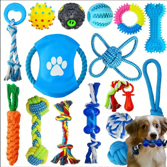 4 Piece Pet Toy Set Durable Dog Toys Ball Rope Puzzle Toys