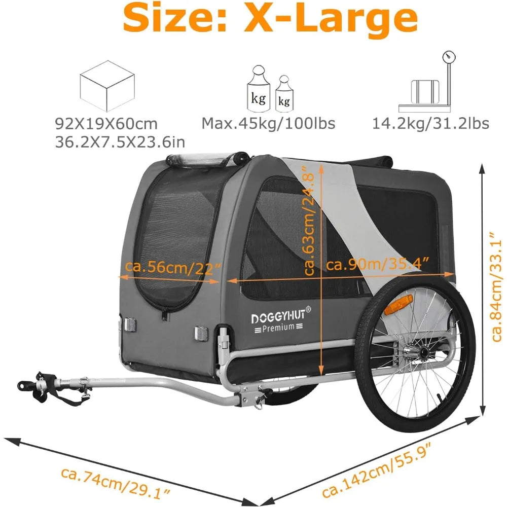 Pet Bike Trailer For Large Dogs And Multiple Small Dogs
